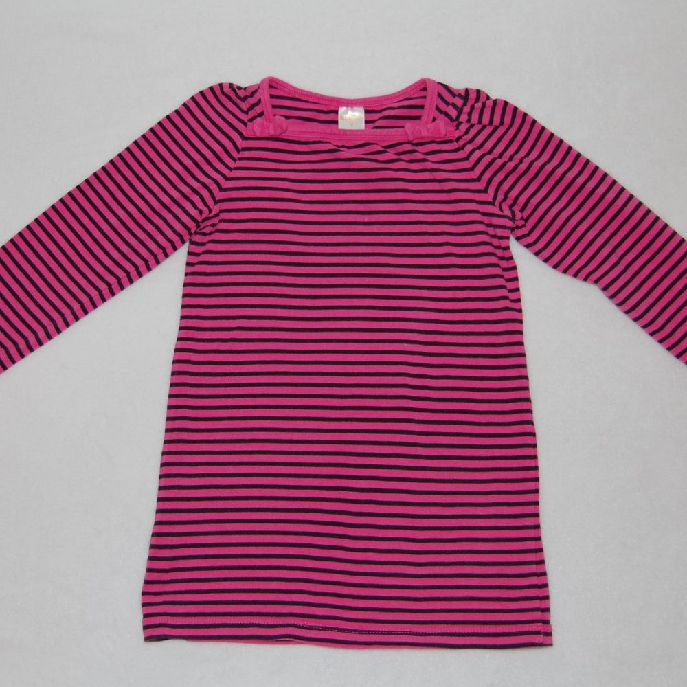 Gymboree Girls Size 5, Pink Black Striped Cotton Dress